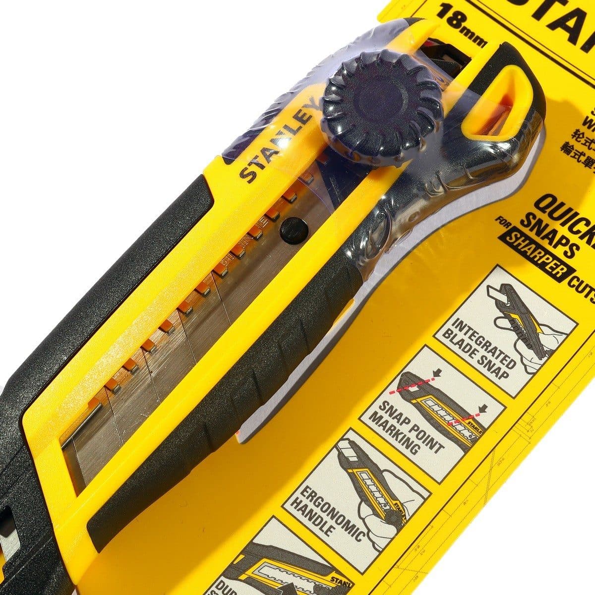 STANLEY มีดคัตเตอร์ 18 มม. รุ่น STHT10500-8 แบบหักใบมีดใหม่ (แบบหมุนล็อค) ใบมีดทำจาก Carbon Steel คม ทนทาน (สแตนเล่ย์)