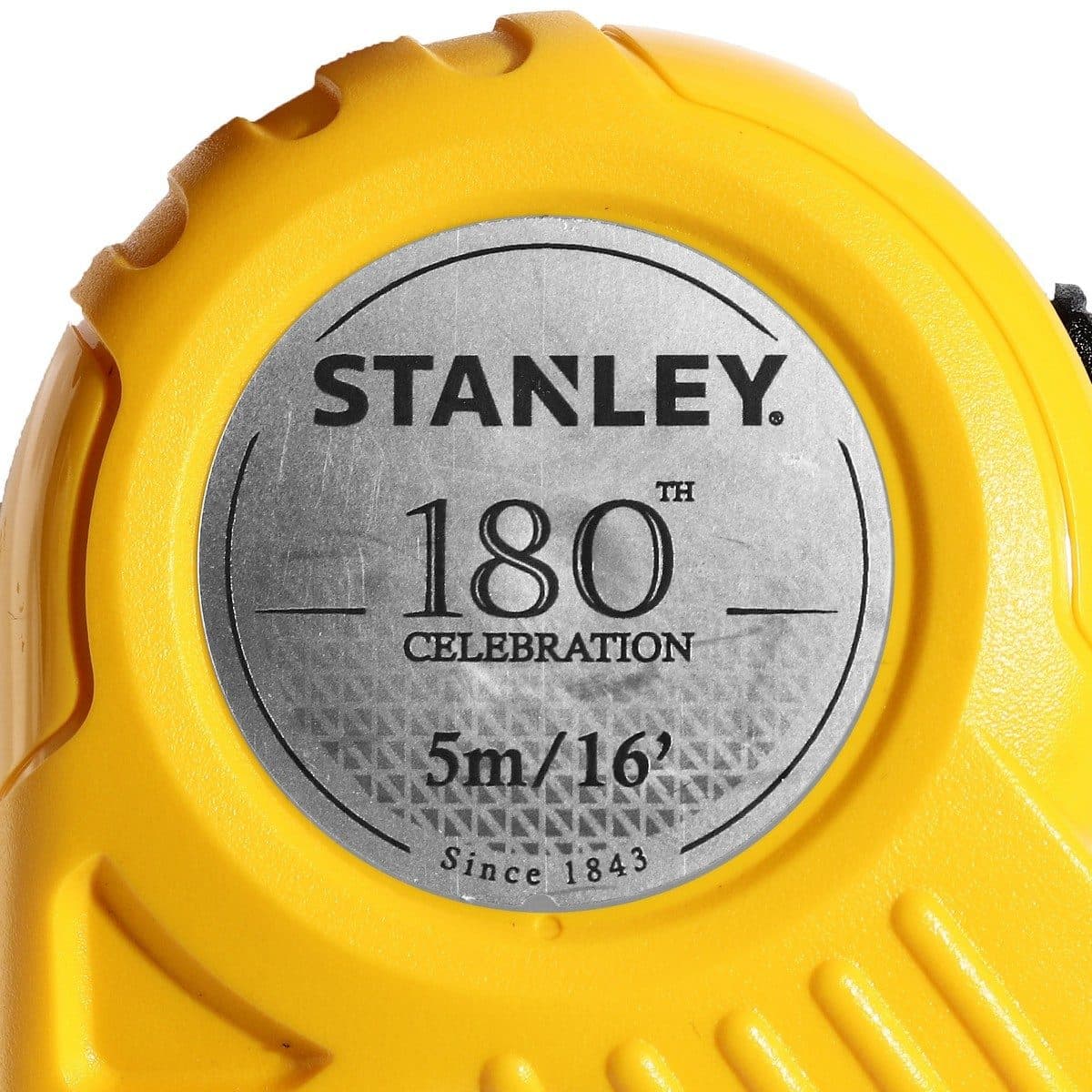 STANLEY ตลับเมตร 5 ม. X 16 มม. รุ่น Global Tape Tray 5M สีเหลือง มีความแม่นยำระดับ Class II Tru-Zero Hook (สแตนเล่ย์)