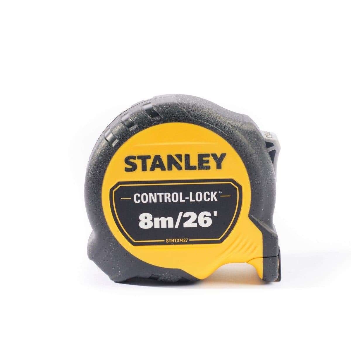 STANLEY ตลับเมตร 8 เมตร Control-Lock รุ่น STHT37427-30 สายวัดกว้าง 25 มม. ตะขอเกี่ยวขนาดใหญ่เหมาะกับทุกพื้นผิว น้ำหนักเบา (สแตนเล่ย์)