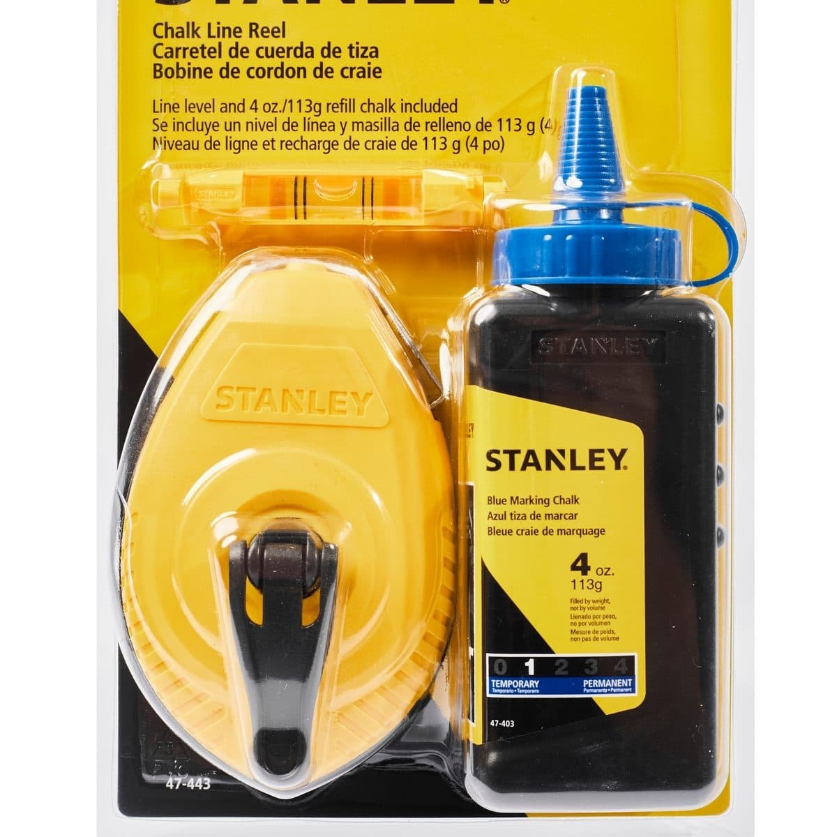 47-443 บักเต้า+ลูกน้ำ+ชอล์ก30ม สีน้ำเงิน