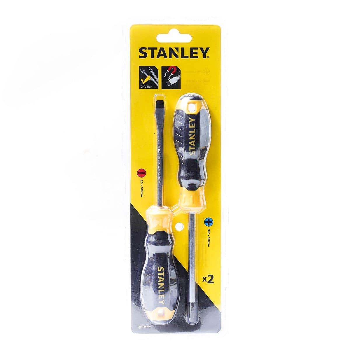 66-670 ชุดไขควง2ชิ้น แฉก2X100 แบน6.5X100