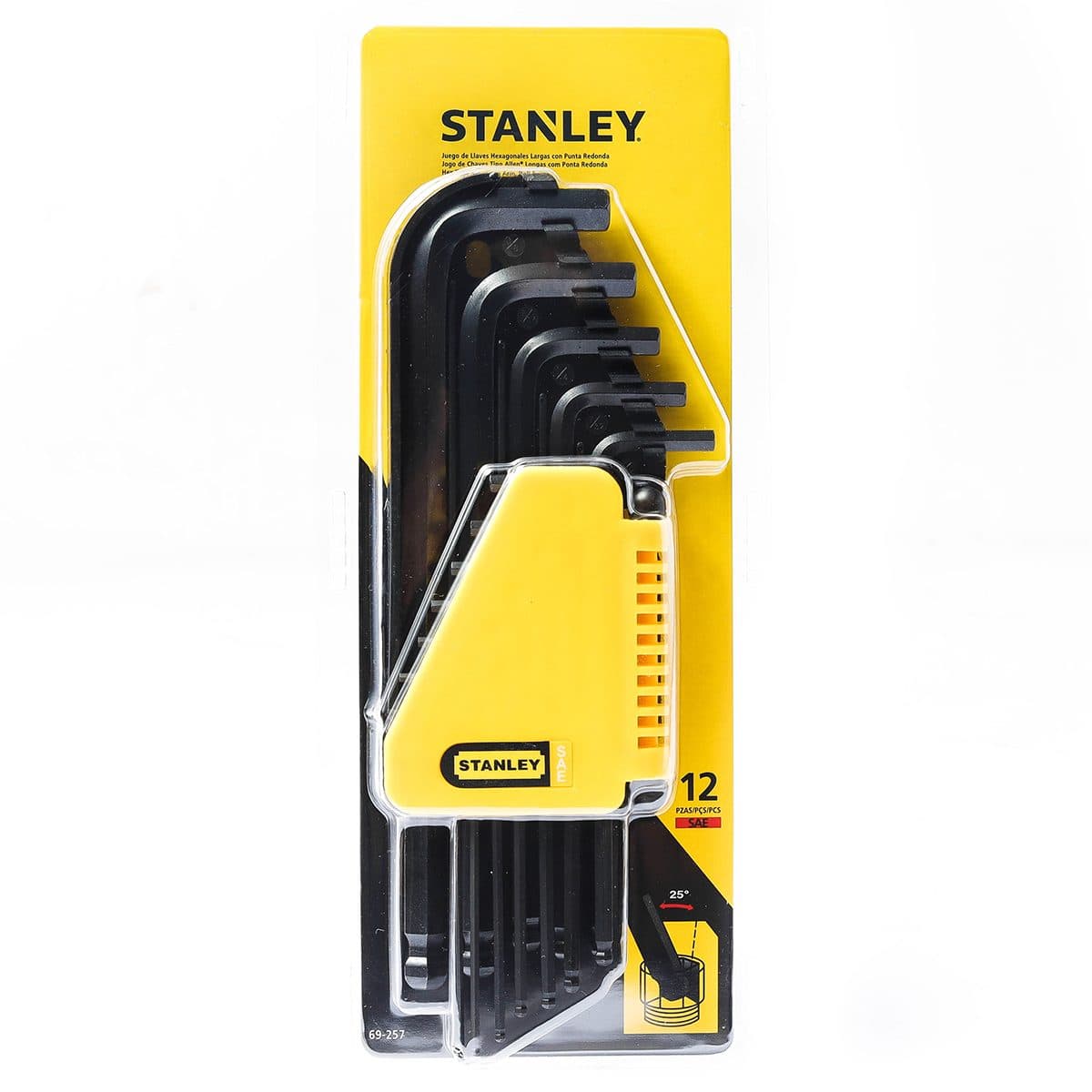 69-257ชุดประแจ6เหลี่ยมบอล12ชิ้น1/16-3/8"