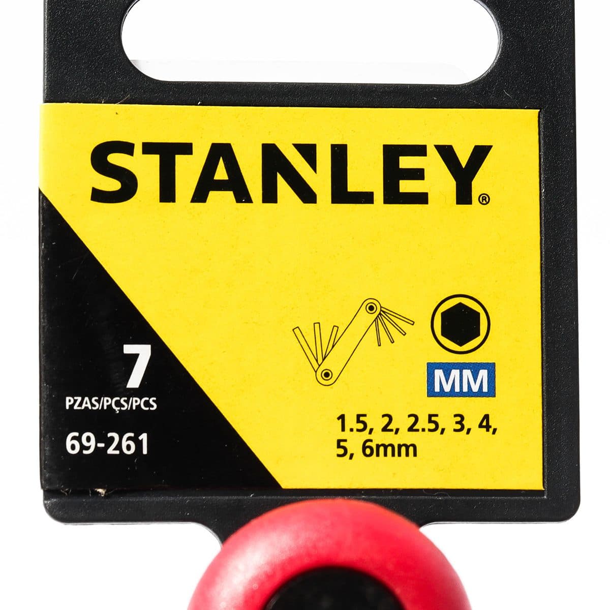 ชุดประแจแอลหัว 6 เหลี่ยม ก้านดำ แบบพับได้ สแตนเล่ย์ (STANLEY) รุ่น 69-261 1 ชุด 7 ชิ้น ประกอบไปด้วยขนาด 1.5, 2, 2.5, 3, 4, 5, 6 มม.