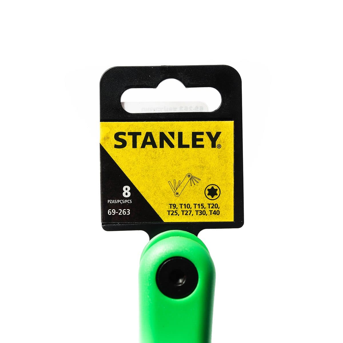 ชุดประแจแอลหัวจีบ ก้านดำ แบบพับได้ สแตนเล่ย์ (STANLEY) รุ่น 69-263 1 ชุด 8 ชิ้น ประกอบไปด้วยขนาด T9, T10, T15, T20, T25, T27, T30, T40