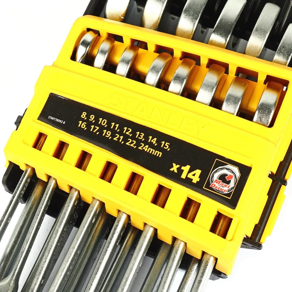 ชุดประแจแหวนข้างปากตาย 14 ชิ้น แบบแขวน สแตนเล่ย์ (STANLEY) รุ่น CWB ขนาด 8-24 มม. ในชุดประกอบไปด้วยเบอร์ 8,9,10,11,12,13,14,15,16,17,19,21,2