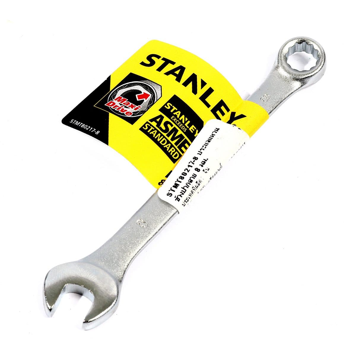 ประแจแหวนข้างปากตาย 80-217 สแตนเล่ย์ (STANLEY) รุ่น CWB ขนาด 8 มม. วัสดุทำจาก เหล็กกล้าคาร์บอน ผ่านการทดสอบตามมาตรฐาน ANSI, ISO &amp; DIN ผิ