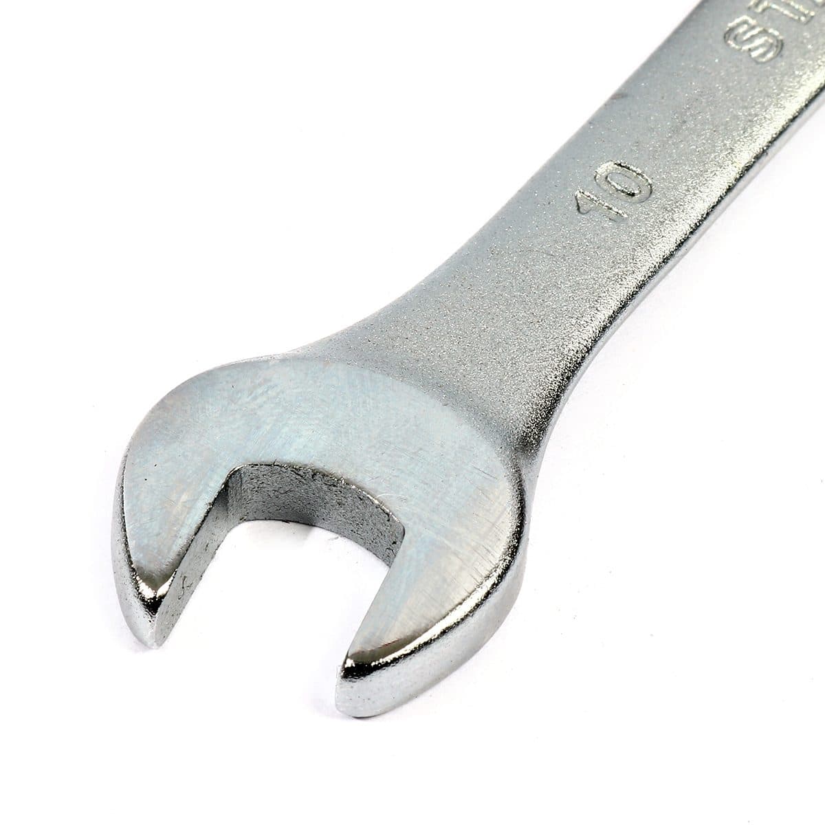 ประแจแหวนข้างปากตาย 80-219 สแตนเล่ย์ (STANLEY) รุ่น CWB ขนาด 10 มม. วัสดุทำจาก เหล็กกล้าคาร์บอน ผ่านการทดสอบตามมาตรฐาน ANSI, ISO &amp; DIN ผ