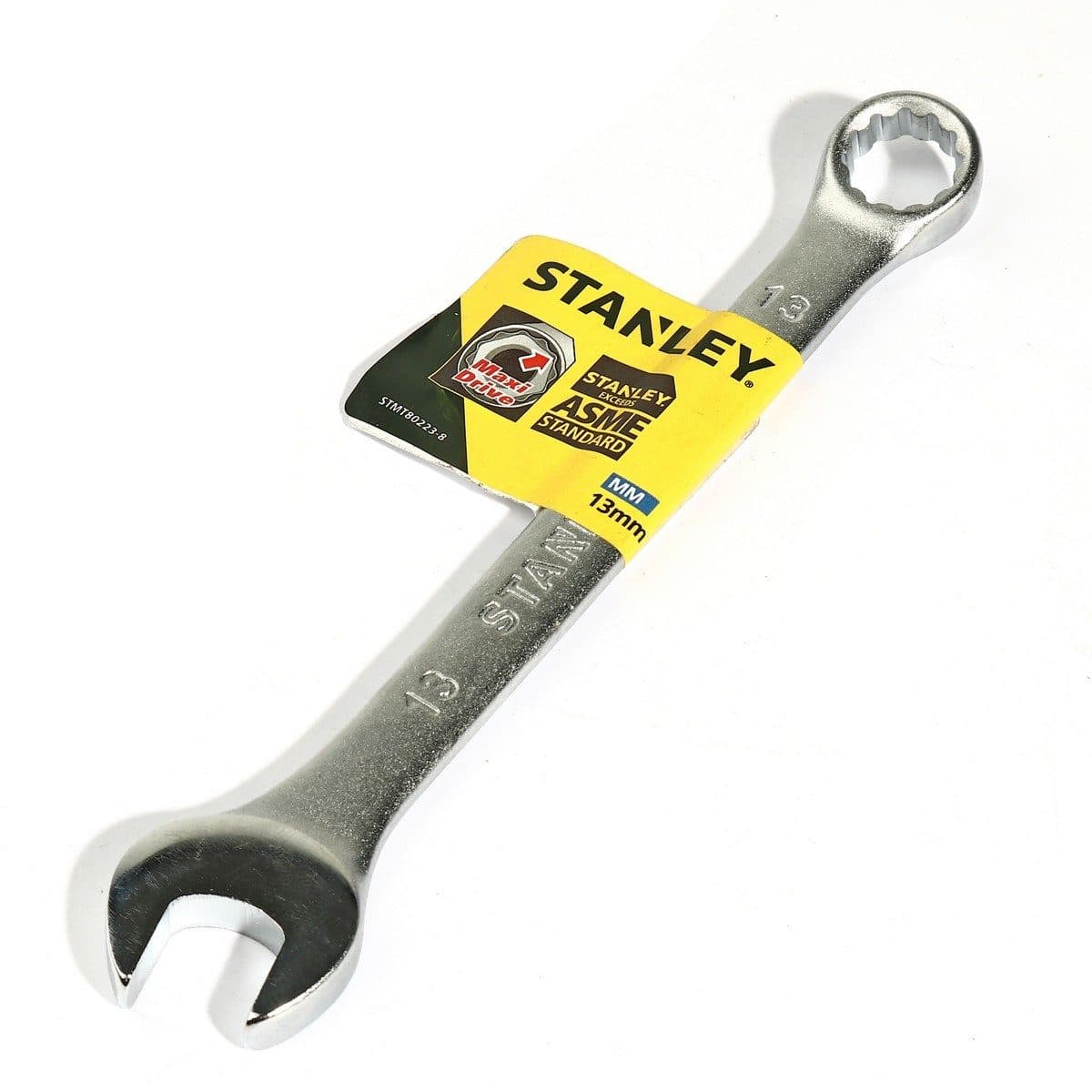 ประแจแหวนข้างปากตาย 80-223 สแตนเล่ย์ (STANLEY) รุ่น CWB ขนาด 13 มม. วัสดุทำจาก เหล็กกล้าคาร์บอน ผ่านการทดสอบตามมาตรฐาน ANSI, ISO &amp; DIN ผ