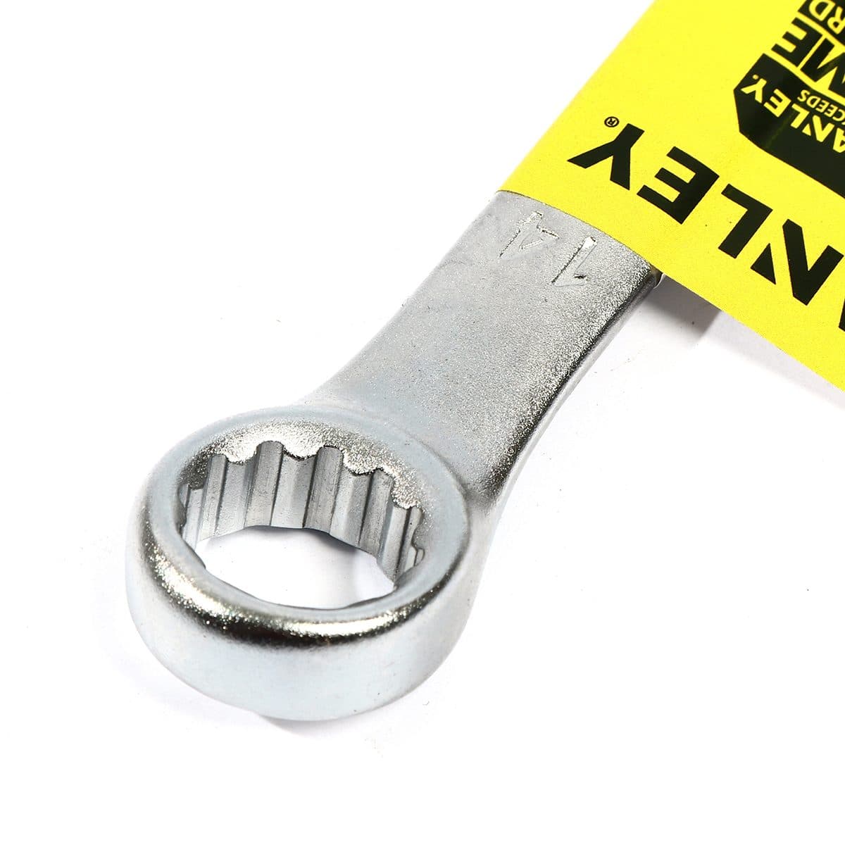 ประแจแหวนข้างปากตาย 80-224 สแตนเล่ย์ (STANLEY) รุ่น CWB ขนาด 14 มม. วัสดุทำจาก เหล็กกล้าคาร์บอน ผ่านการทดสอบตามมาตรฐาน ANSI, ISO &amp; DIN ผ