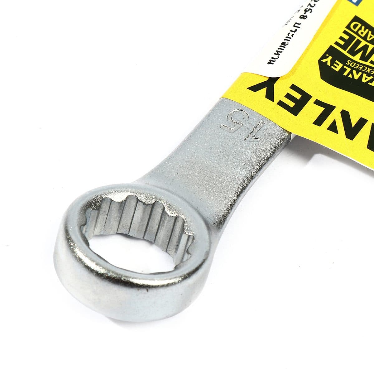 ประแจแหวนข้างปากตาย 80-225 สแตนเล่ย์ (STANLEY) รุ่น CWB ขนาด 15 มม. วัสดุทำจาก เหล็กกล้าคาร์บอน ผ่านการทดสอบตามมาตรฐาน ANSI, ISO &amp; DIN ผ