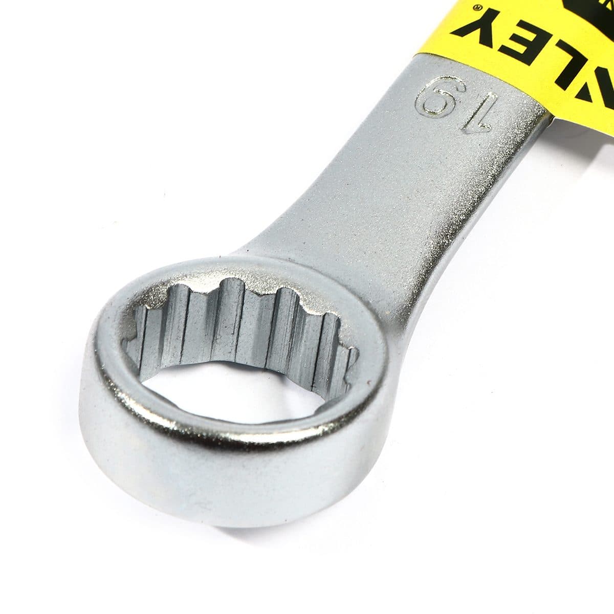 ประแจแหวนข้างปากตาย 80-233 สแตนเล่ย์ (STANLEY) รุ่น CWB ขนาด 19 มม. วัสดุทำจาก เหล็กกล้าคาร์บอน ผ่านการทดสอบตามมาตรฐาน ANSI, ISO &amp; DIN ผ