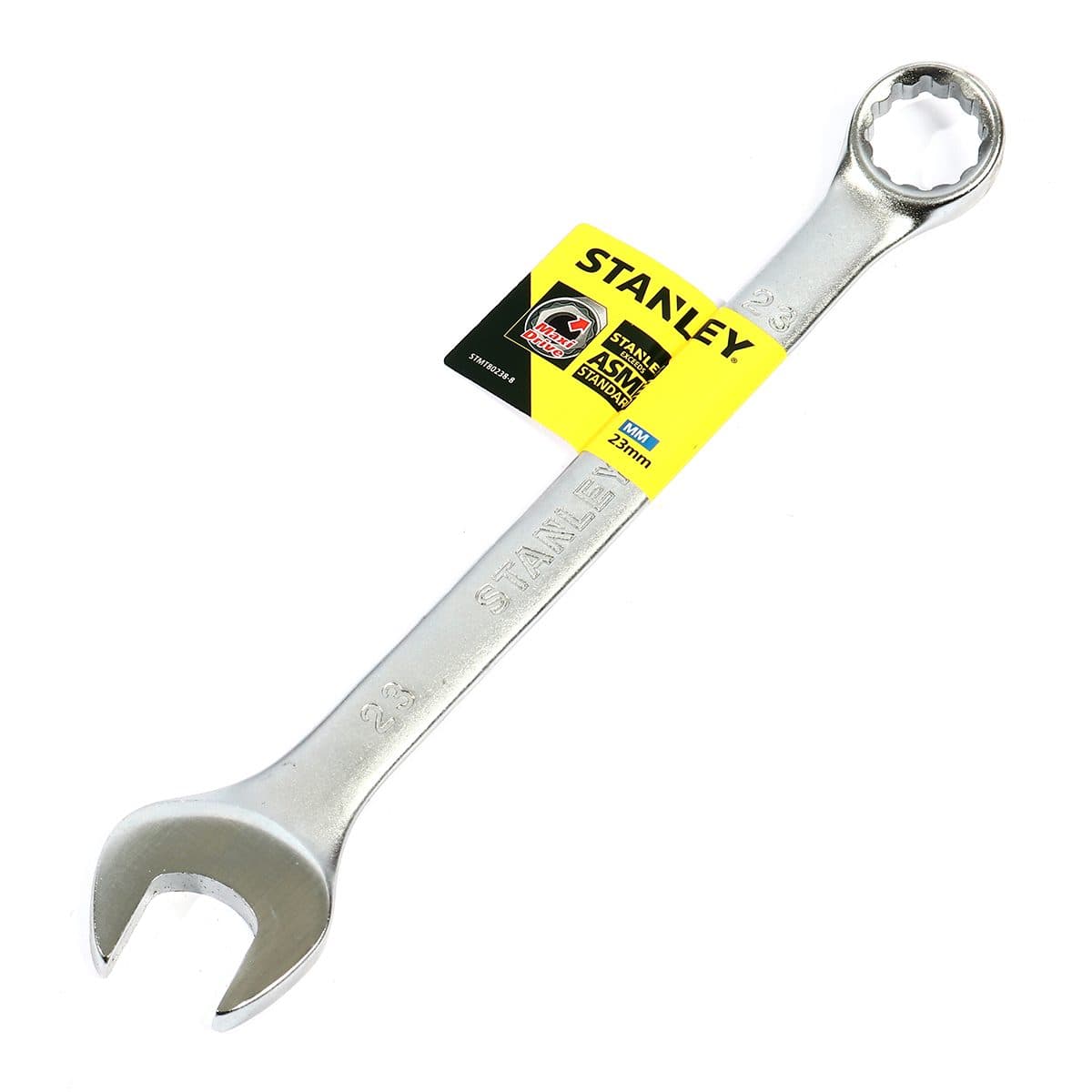 ประแจแหวนข้างปากตาย 80-238 สแตนเล่ย์ (STANLEY) รุ่น CWB ขนาด 23 มม. วัสดุทำจาก เหล็กกล้าคาร์บอน ผ่านการทดสอบตามมาตรฐาน ANSI, ISO &amp; DIN ผ