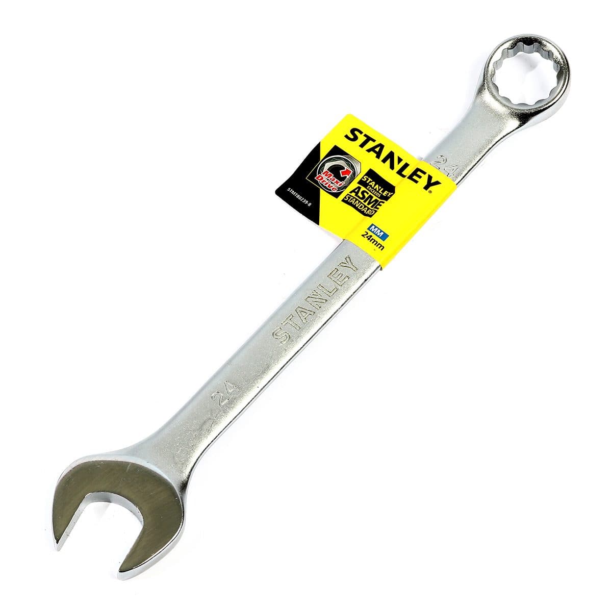 ประแจแหวนข้างปากตาย 80-239 สแตนเล่ย์ (STANLEY) รุ่น CWB ขนาด 24 มม. วัสดุทำจาก เหล็กกล้าคาร์บอน ผ่านการทดสอบตามมาตรฐาน ANSI, ISO &amp; DIN ผ