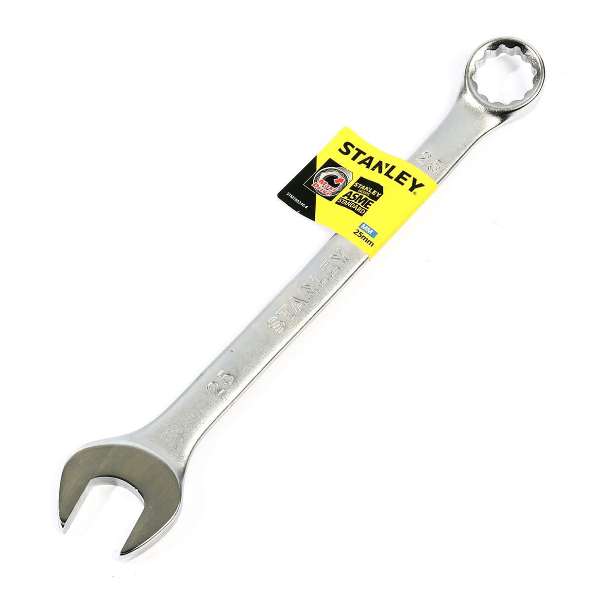 ประแจแหวนข้างปากตาย 80-240 สแตนเล่ย์ (STANLEY) รุ่น CWB ขนาด 25 มม. วัสดุทำจาก เหล็กกล้าคาร์บอน ผ่านการทดสอบตามมาตรฐาน ANSI, ISO &amp; DIN ผ