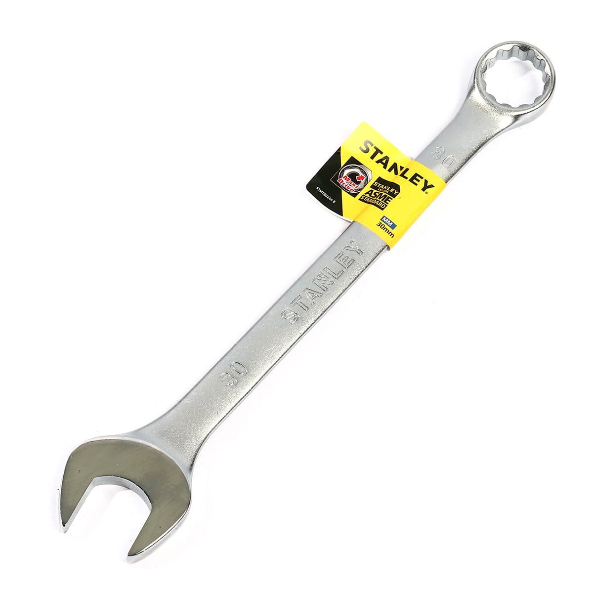 ประแจแหวนข้างปากตาย 80-244 สแตนเล่ย์ (STANLEY) รุ่น CWB ขนาด 30 มม. วัสดุทำจาก เหล็กกล้าคาร์บอน ผ่านการทดสอบตามมาตรฐาน ANSI, ISO &amp; DIN ผ