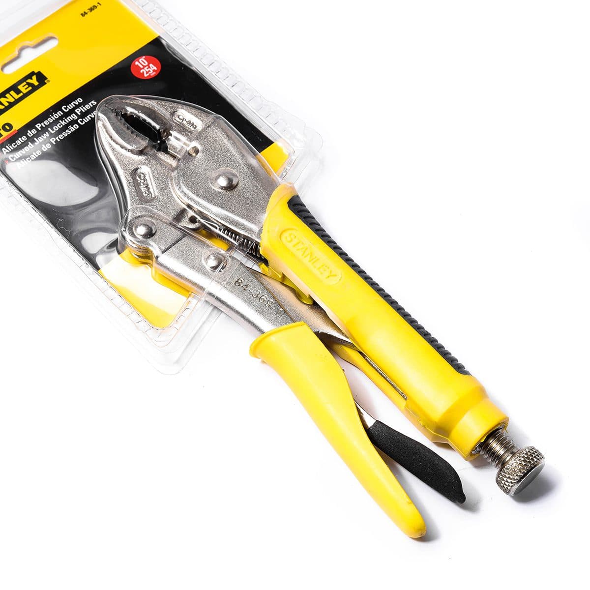 84-369 คีมล็อค ด้ามหุ้มยาง ปากโค้ง 10"