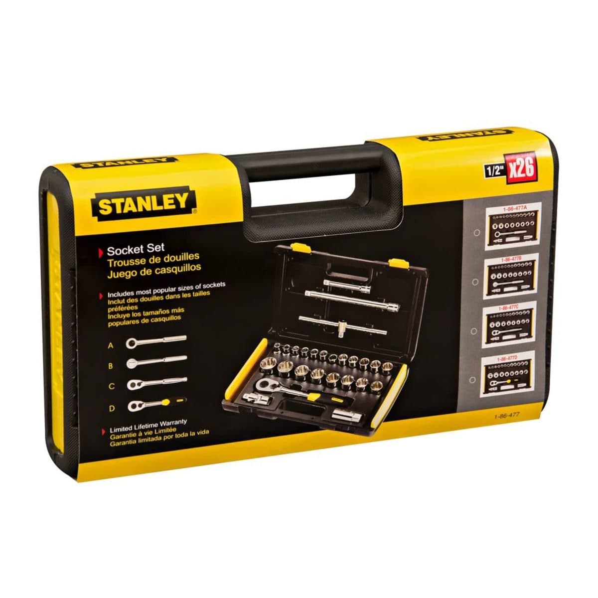 86-477 ชุดลูกบ็อก1/2" 12 เหลี่ยม 27 ชิ้นsta