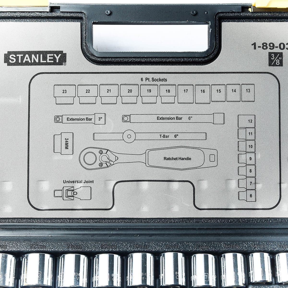 89-035 ชุดลูกบ็อก 6เหลี่ยม 3/8"ชุด24ชิ้น