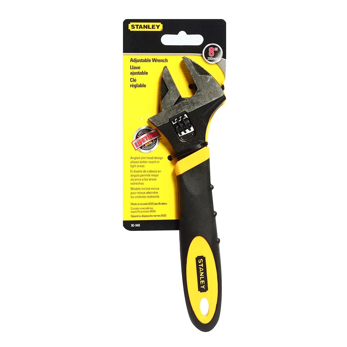 90-948 ประแจเลื่อน หุ้มยางกันลื่น 8"