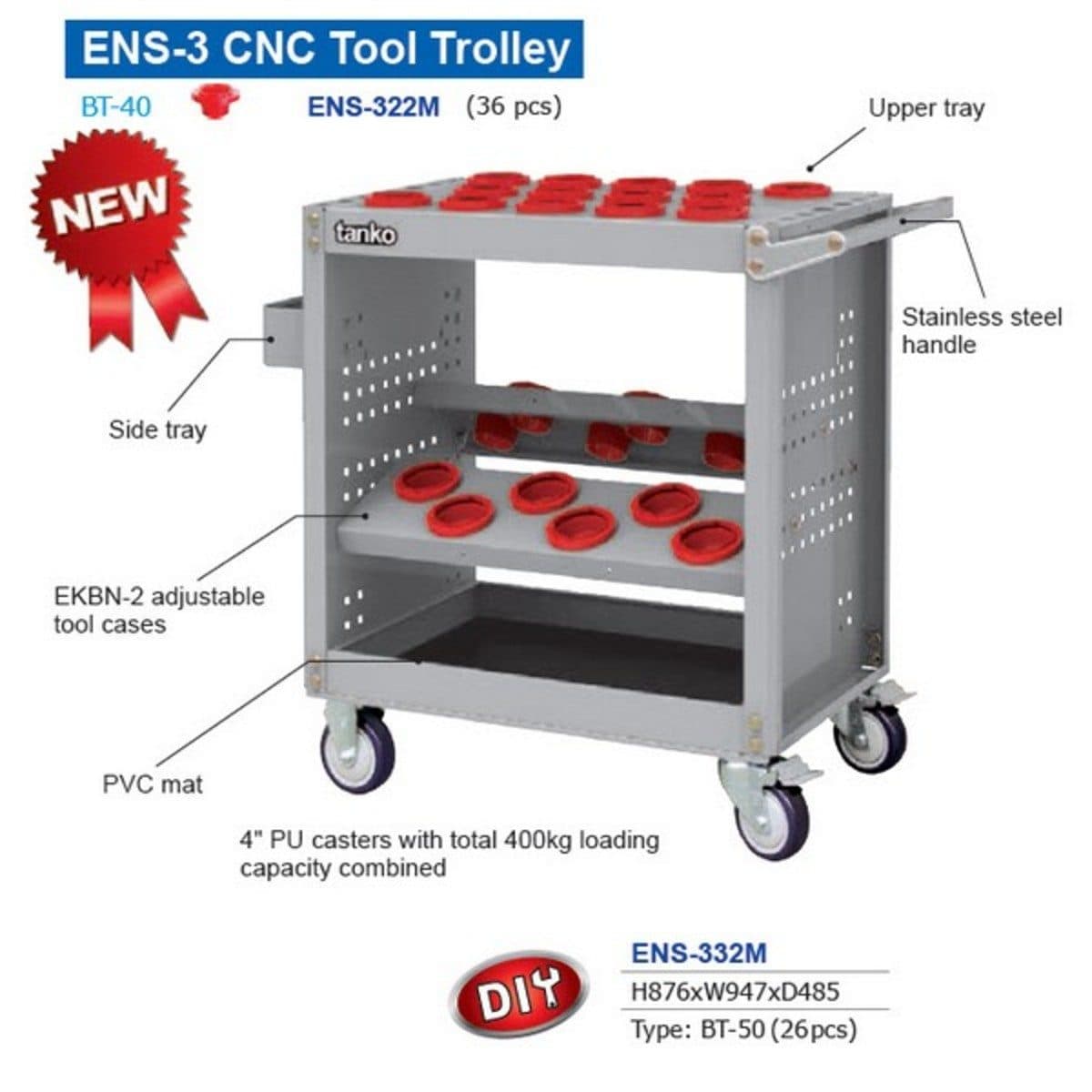 ENS-322M รถเข็นเก็บหัวจับทูล BT40 (36)