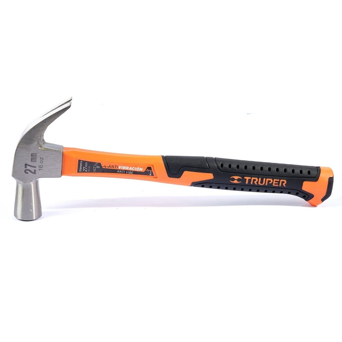 ค้อนหงอน ด้ามไฟเบอร์ 16 ออนซ์ ทรูเปอร์ (TRUPER) รุ่น 10851 ขนาดยาว 13 นิ้ว ด้ามไฟเบอร์กลาสแบบหัวฉีดคู่ช่วยลดการสั่นสะเทือน เหมาะกับ งานช่างไ