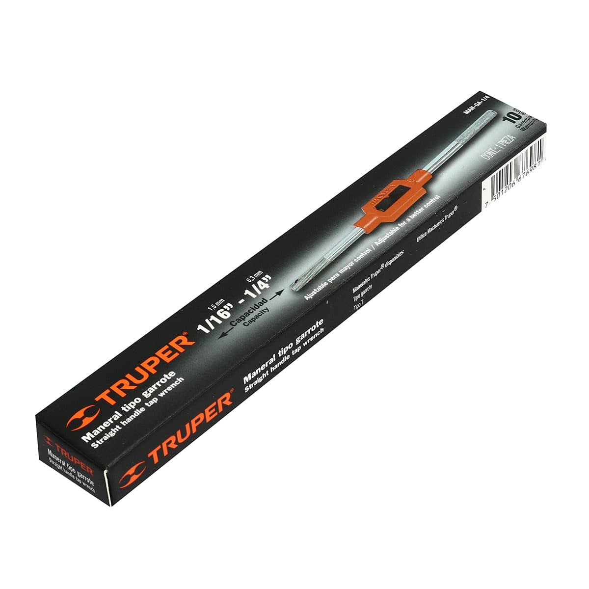 ด้ามต๊าปเกลียว 1/4 นิ้ว ทรูเปอร์ (TRUPER) รุ่น 11434 สำหรับจับดอกต๊าปเกลียวรีมเมอร์ และเครื่องมืออื่นๆ ที่เป็นแกนสี่เหลี่ยม ใช้ได้กับต๊าปตัว