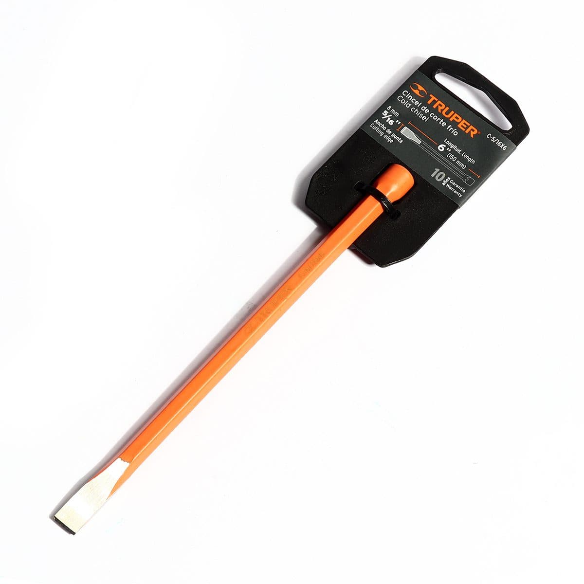 เหล็กสกัดปากแบน ทรูเปอร์ (TRUPER) รุ่น 12103 ขนาด 5/16 นิ้ว ยาว 6 นิ้ว เส้นผ่านศูนย์กลางหัว 10 มม. เหมาะสำหรับตัดเย็น, ขูด, บิ่น, เซาะร่องหร