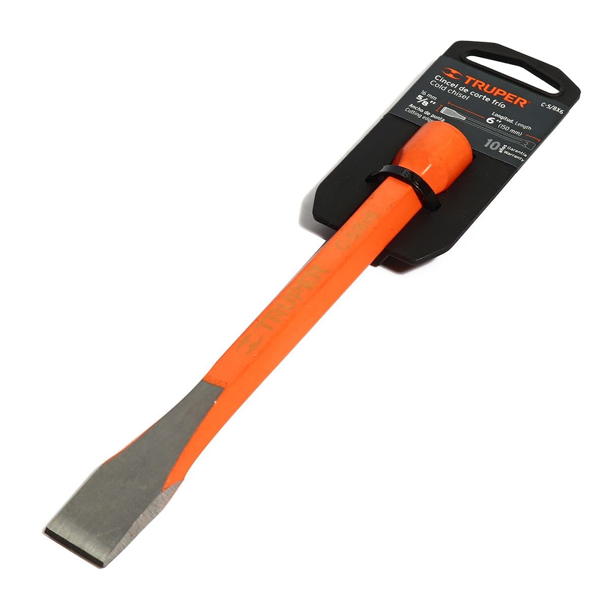 เหล็กสกัด ทรูเปอร์ (TRUPER) รุ่น 12127 ขนาด 5/8 นิ้ว ยาว 6 นิ้ว เส้นผ่านศูนย์กลางหัว 16 มม. เหมาะสำหรับตัดเย็น, ขูด, บิ่น, เซาะร่องหรือวัสดุ