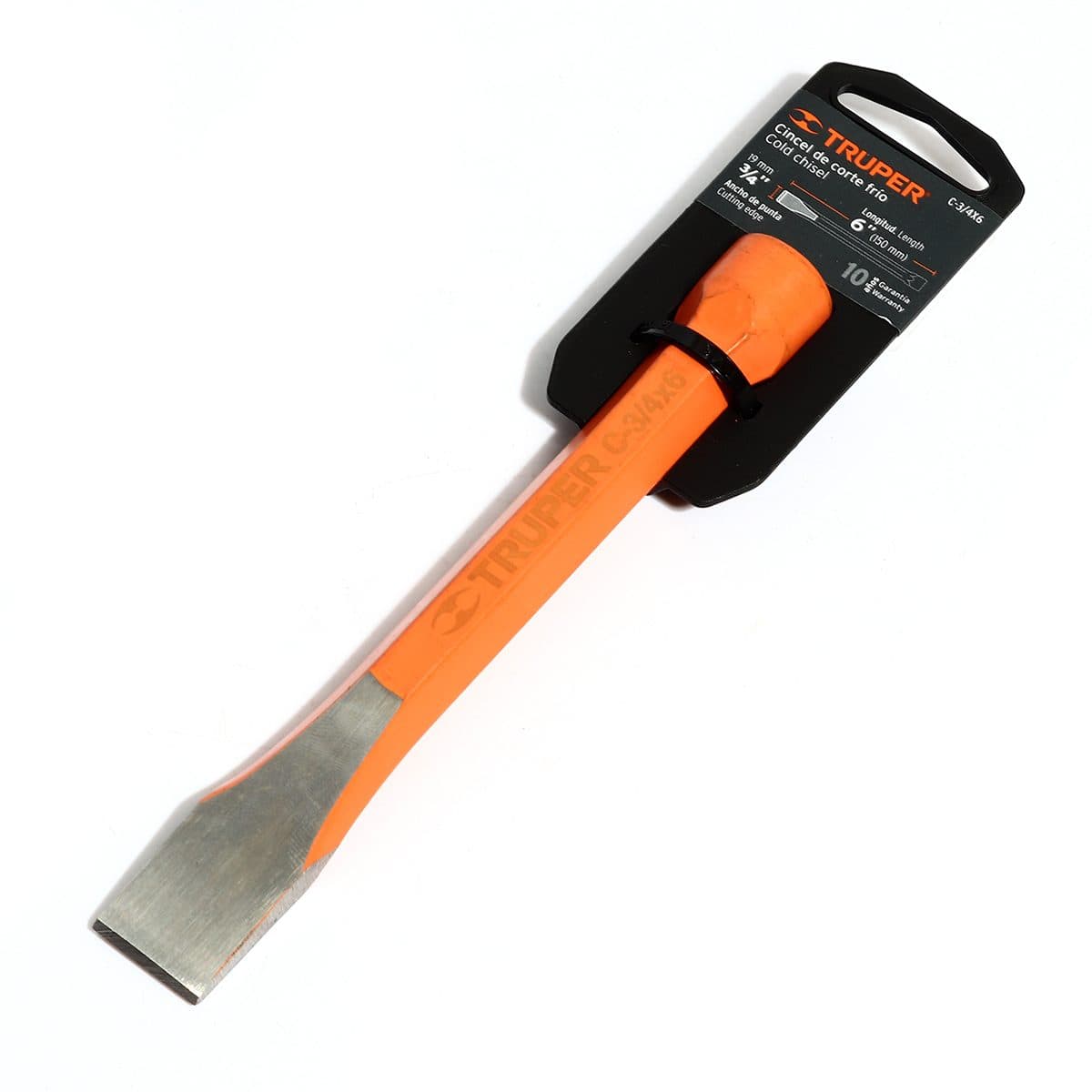 เหล็กสกัดปากแบน ทรูเปอร์ (TRUPER) รุ่น 12139 ขนาด 3/4 นิ้ว ยาว 6 นิ้ว เส้นผ่านศูนย์กลางหัว 18.5 มม. เหมาะสำหรับตัดเย็น, ขูด, บิ่น, เซาะร่องห