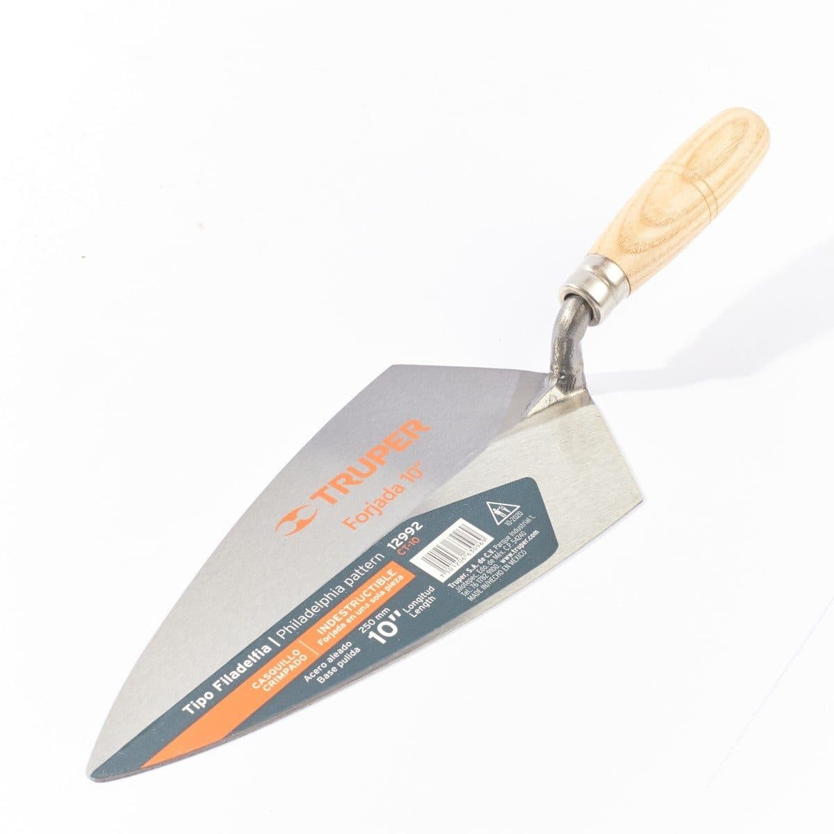 TRUPER เกียงแหลมก่ออิฐ 10 นิ้ว (125x125 มม.) รุ่น 12992 ผลิตจากเหล็กคุณภาพสูง ด้ามไม้ สำหรับก่ออิฐและงานก่อสร้าง (ทรูเปอร์)
