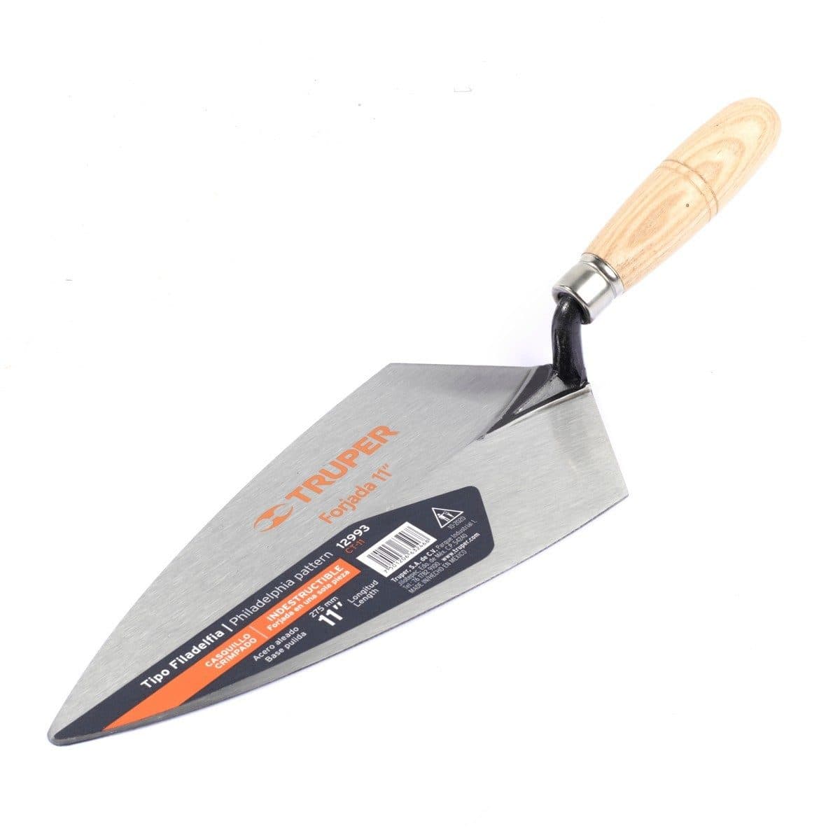 TRUPER เกียงแหลมก่ออิฐ 11 นิ้ว (132x280 มม.) รุ่น 12993 ผลิตจากเหล็กคุณภาพสูง ด้ามไม้ สำหรับก่ออิฐและงานก่อสร้าง (ทรูเปอร์)