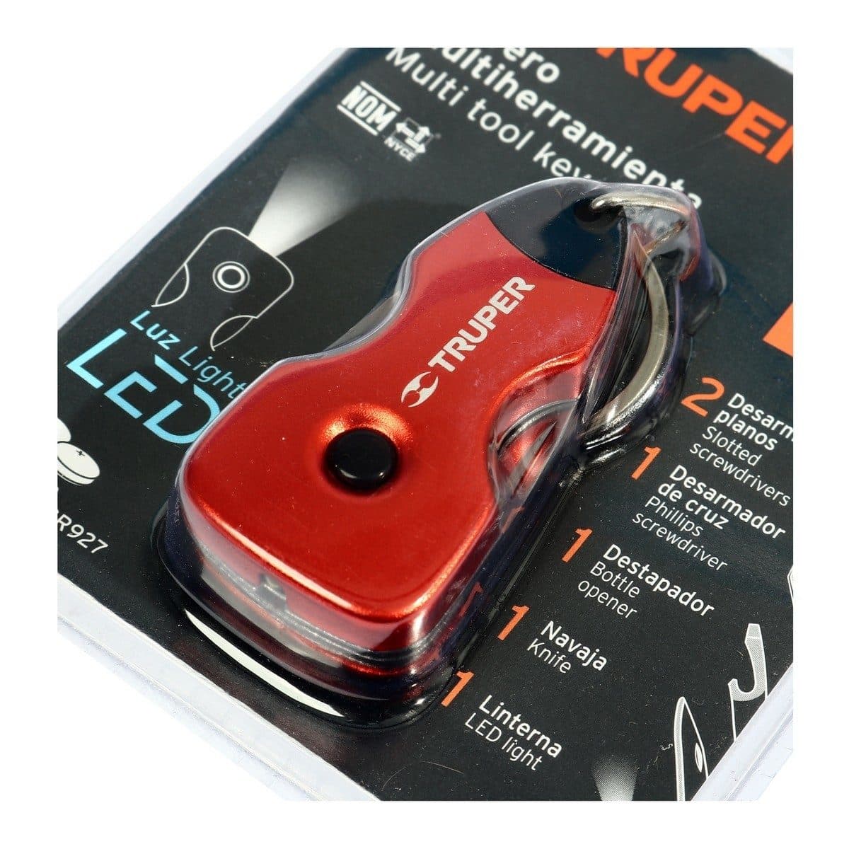 พวงกุญแจอเนกประสงค์ พร้อมไฟ LED ทรูเปอร์ (TRUPER) รุ่น 13336 ทำจากอลูมิเนียมและสแตนเลส