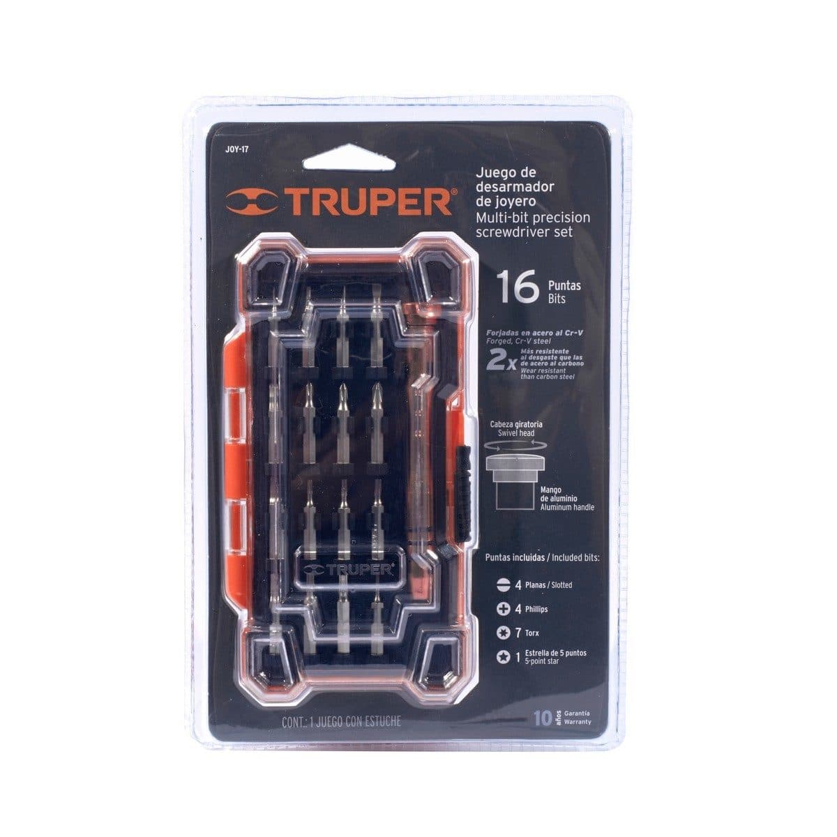 ไขควงงานละเอียด ดอกไขควง 17 หัว ทรูเปอร์ (TRUPER) รุ่น 14159 ทำจากเหล็ก Cr-V ทนทานต่อการสึกหรอมากกว่าเหล็กกล้าคาร์บอน