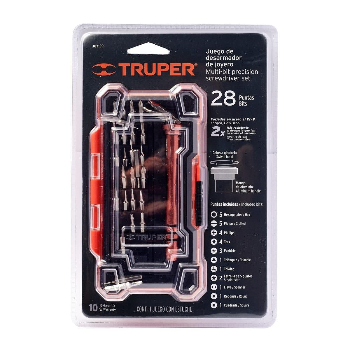 ไขควงงานละเอียด ดอกไขควง 28 หัว ทรูเปอร์ (TRUPER) รุ่น 14160 หลอมเหล็ก Cr-V ด้ามอลูมิเนียม