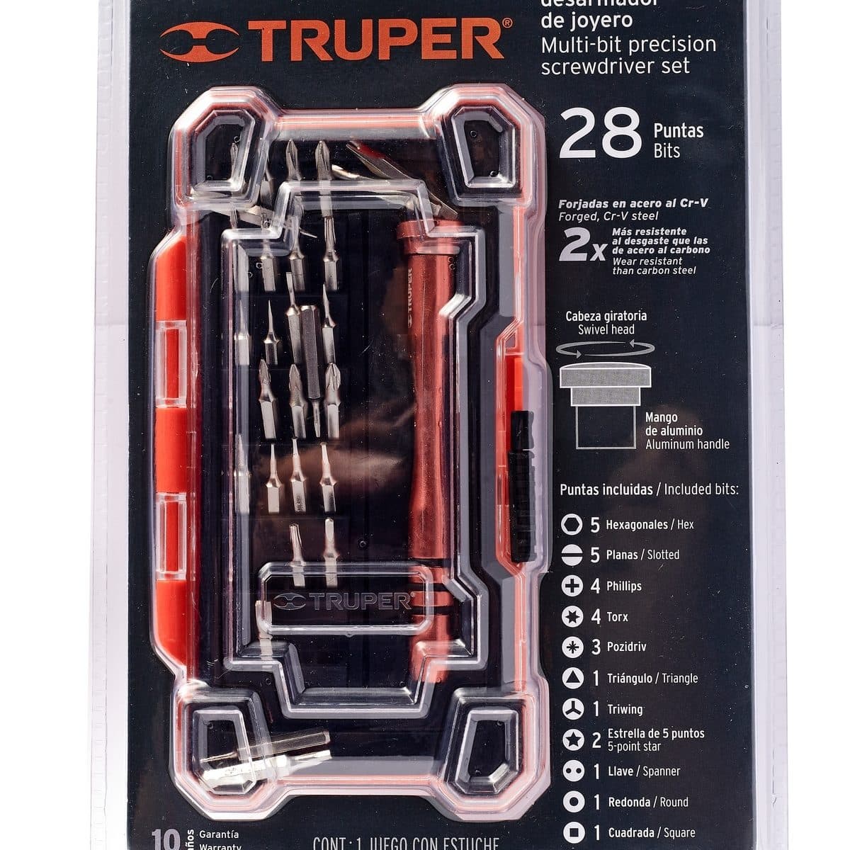 ไขควงงานละเอียด ดอกไขควง 28 หัว ทรูเปอร์ (TRUPER) รุ่น 14160 หลอมเหล็ก Cr-V ด้ามอลูมิเนียม