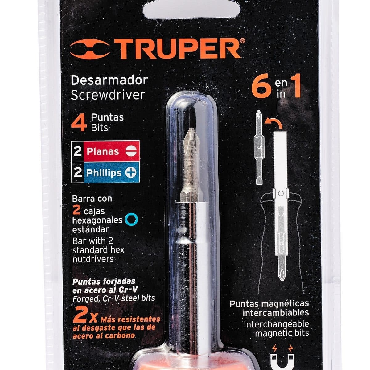 ชุดไขควงหัวสลับ 6 หัว ทรูเปอร์ (TRUPER) รุ่น 14200 ด้ามจับโพลีโพรพิลีนใช้งานคล่องมือพร้อมที่จับ TPR