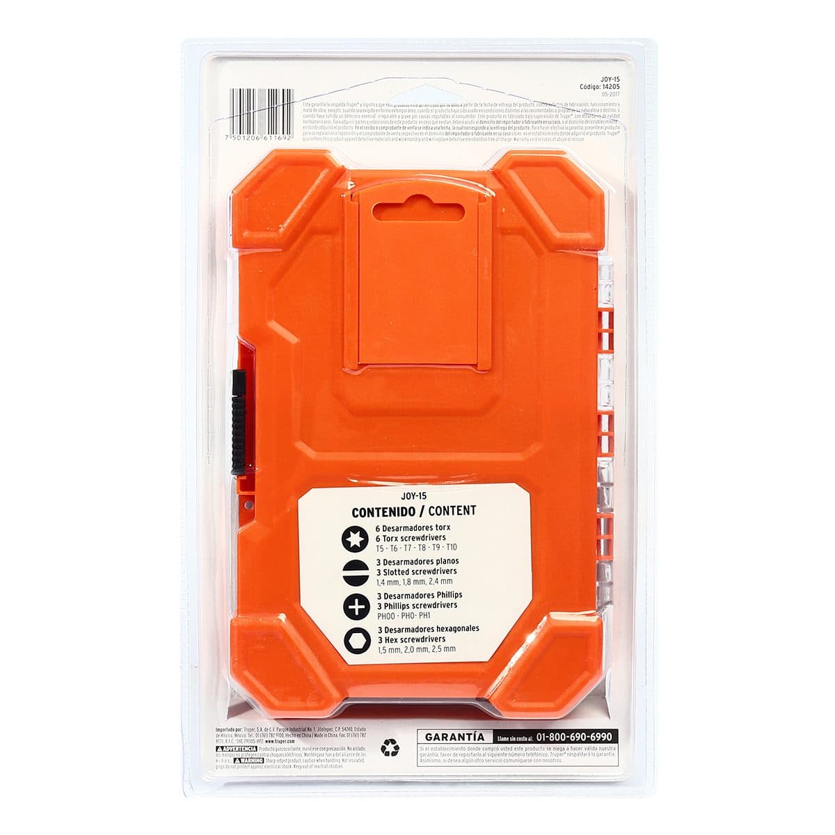 ไขควงงานละเอียด ดอกไขควง 15 หัว ทรูเปอร์ (TRUPER) รุ่น 14205 ทำจากเหล็กวานาเดียมโครเมี่ยมที่มีความแม่นยำสูง เหมาะสำหรับงานอิเล็กทรอนิกส์และค