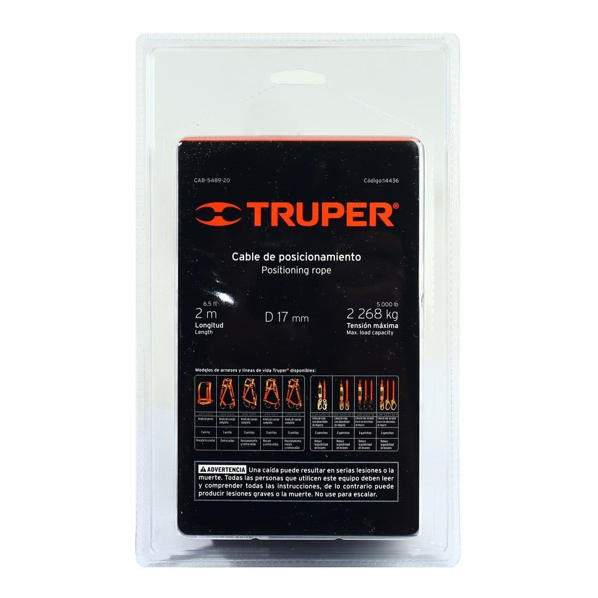 TRUPER เชือกนิรภัยสีขาว 6.5 ฟุต รุ่น 14436 แรงดึงสูงสุด 2,200 กก. ความยาว 2 เมตร (ทรูเปอร์)