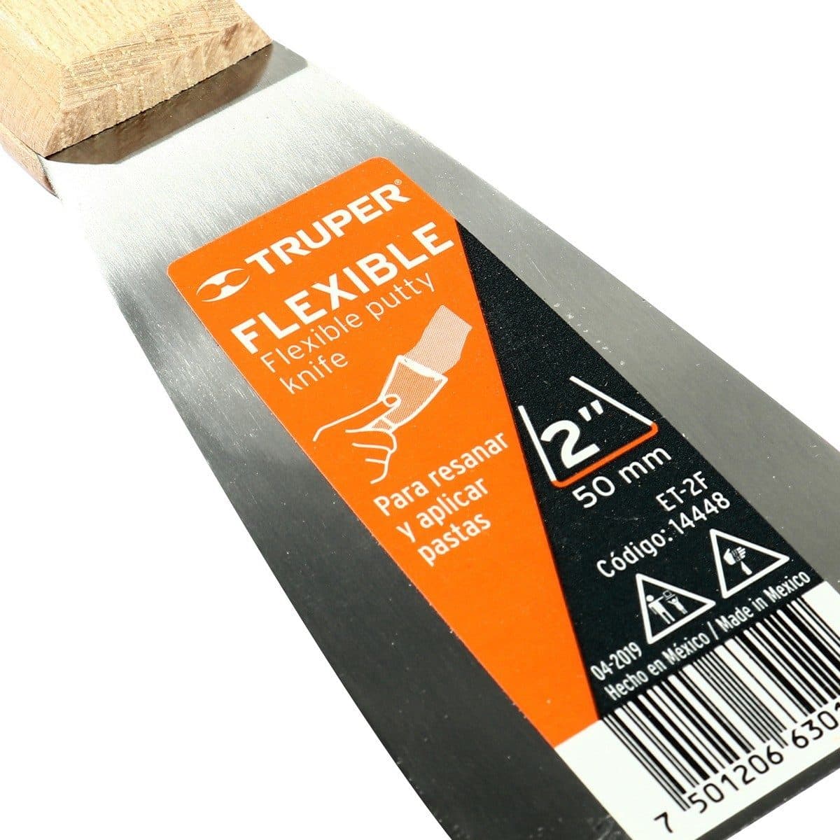 เกียงเหล็กโป้วสี ด้ามไม้ ขนาด 2 นิ้ว ทรูเปอร์ (TRUPER) รุ่น 14448 ใบมีดทำจากเหล็ก กว้าง 2 นิ้ว (51 มม.) ยาว 196 มม.