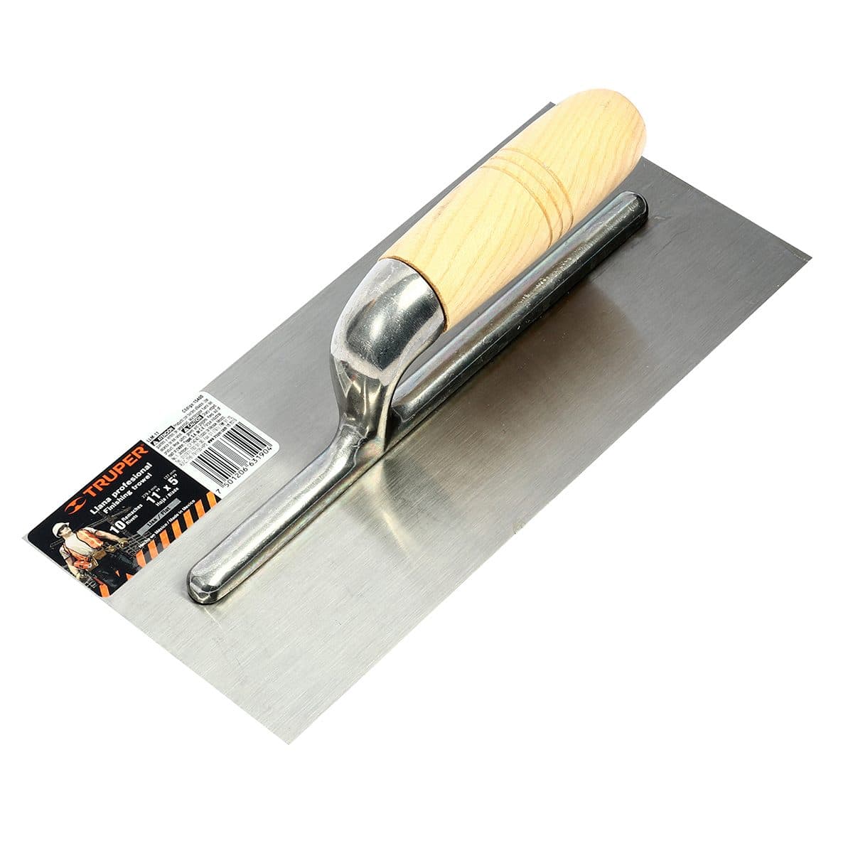เกียงเหล็กฉาบปูน ทรูเปอร์ (TRUPER) รุ่น 15400 ขนาด 11 นิ้ว x 5 นิ้ว ใบมีดทำจากเหล็ก ขอบตรง ขาอะลูมิเนียมขัดเงา