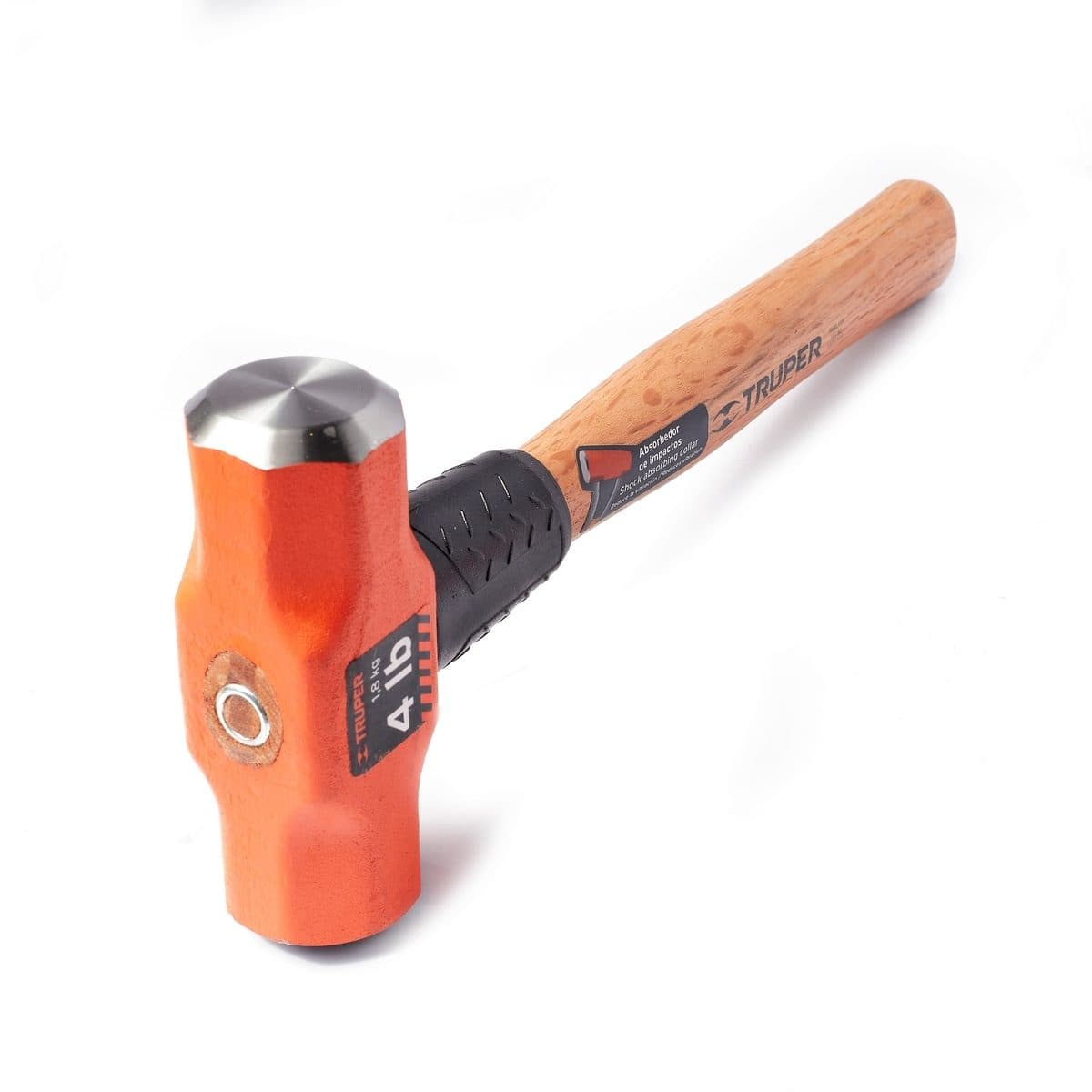 ค้อนปอนด์ ด้ามไม้ 4 ปอนด์ ทรูเปอร์ (TRUPER) รุ่น 16508 ขนาดยาว 12 นิ้ว เหล็กกล้าคาร์บอนสูง ด้านหน้าที่มีการกลึงและเอียงทำให้ลดโอกาสเกิดอุบัต