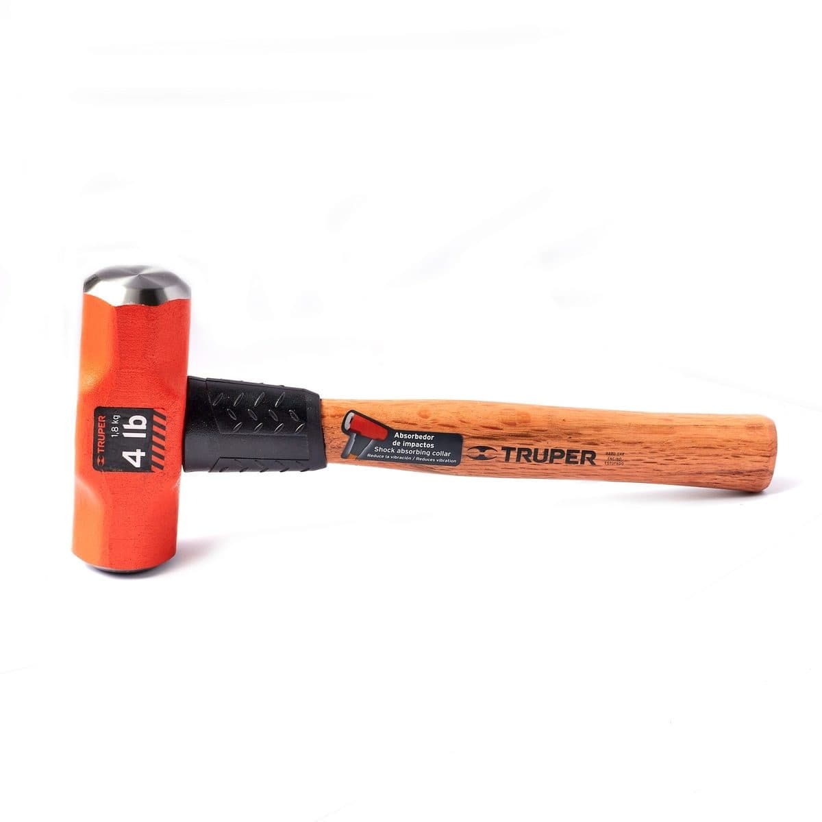 ค้อนปอนด์ ด้ามไม้ 4 ปอนด์ ทรูเปอร์ (TRUPER) รุ่น 16508 ขนาดยาว 12 นิ้ว เหล็กกล้าคาร์บอนสูง ด้านหน้าที่มีการกลึงและเอียงทำให้ลดโอกาสเกิดอุบัต