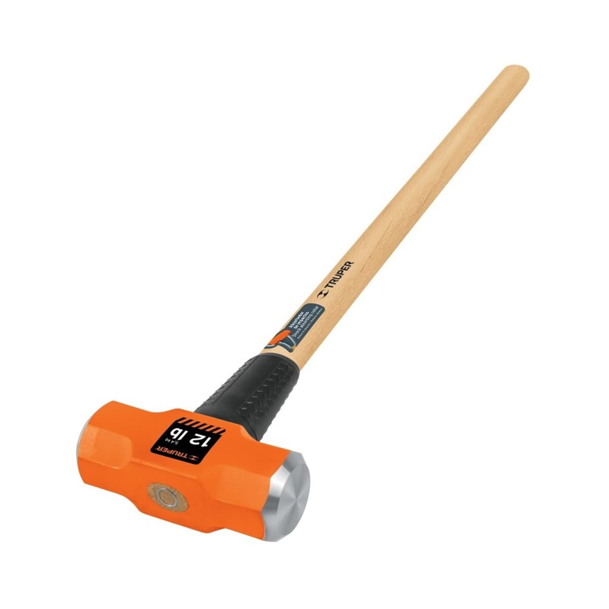 ค้อนปอนด์ ด้ามไม้ 12 ปอนด์ ทรูเปอร์ (TRUPER) รุ่น 16513 ขนาดยาว 36 นิ้ว หัวเหล็กกล้าคาร์บอนสูง ด้านหน้าที่มีการกลึงและเอียงทำให้ลดโอกาสเกิดอ