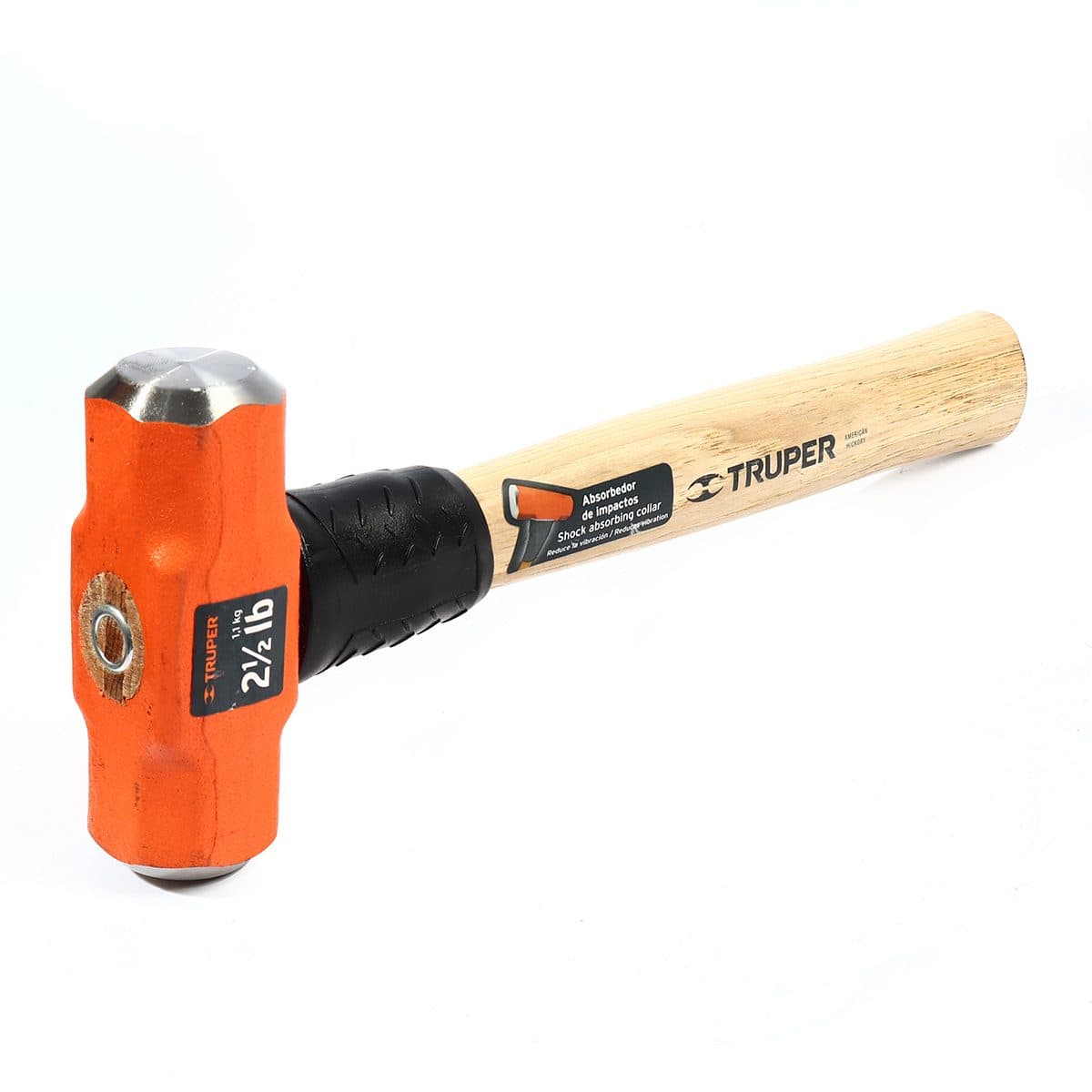 ค้อนปอนด์ ด้ามไม้ 2.5 ปอนด์ ทรูเปอร์ (TRUPER) รุ่น 17045 ขนาดยาว 12 นิ้ว เหล็กกล้าคาร์บอนสูง ด้านหน้าที่มีการกลึงและเอียงทำให้ลดโอกาสเกิดอุบ