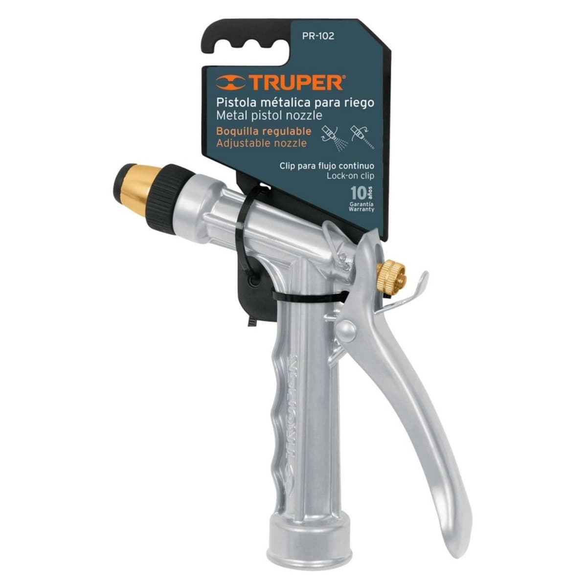 TRUPER ปืนฉีดน้ำเหล็ก รุ่น PR-101 ทำจากพลาสติก ABS สำหรับการทำสวน เพื่อการชลประทาน (ทรูเปอร์)
