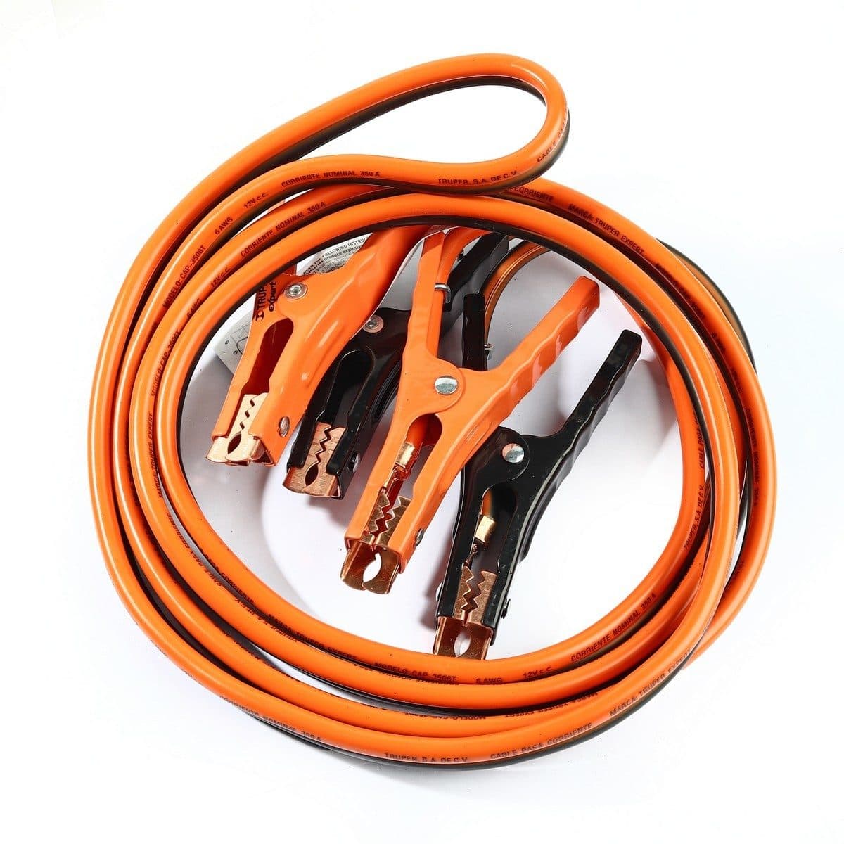 TRUPER สายพ่วงแบตเตอรี่รถยนต์ 6 AWG ยาว 3 เมตร (11.5 ฟุต) รุ่น 17544 พร้อมกระเป๋าแบบหูหิ้ว และพกพาที่ง่าย (ทรูเปอร์)