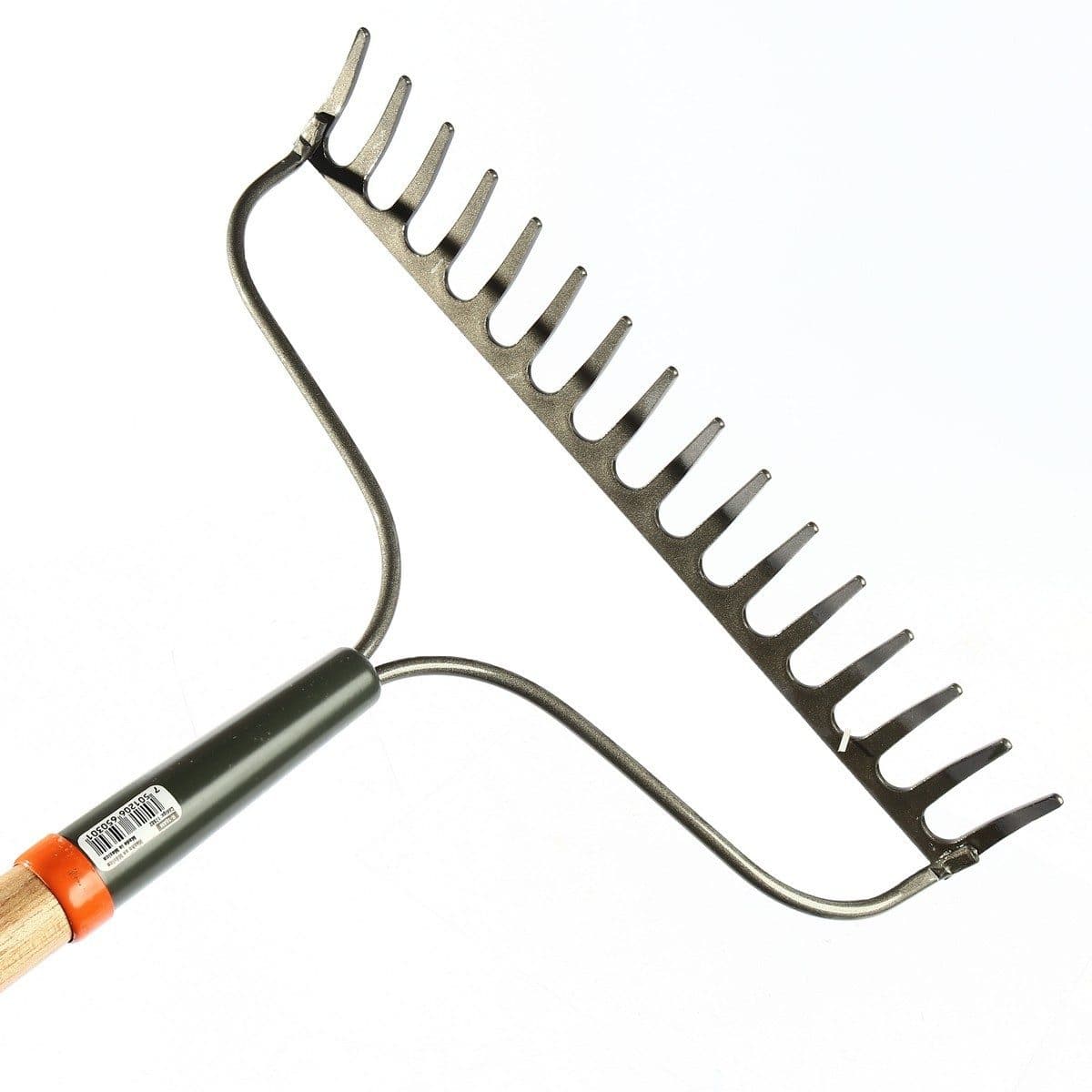 คราดเหล็ก 16 ซี่ ทรูเปอร์ (TRUPER) รุ่น 17880 หัวทำจากเหล็ก ด้ามไม้ยาว 54 นิ้ว