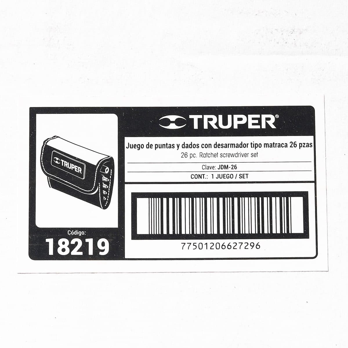 ชุดไขควง 1/4 นิ้ว ด้ามฟรี ดอกไขควง 24 หัว ทรูเปอร์ (TRUPER) รุ่น 18219 เป็นเหล็กกล้าวานาเดียมโครเมี่ยม และเปลี่ยนหัวได้ตามการใช้งาน ความต้าน