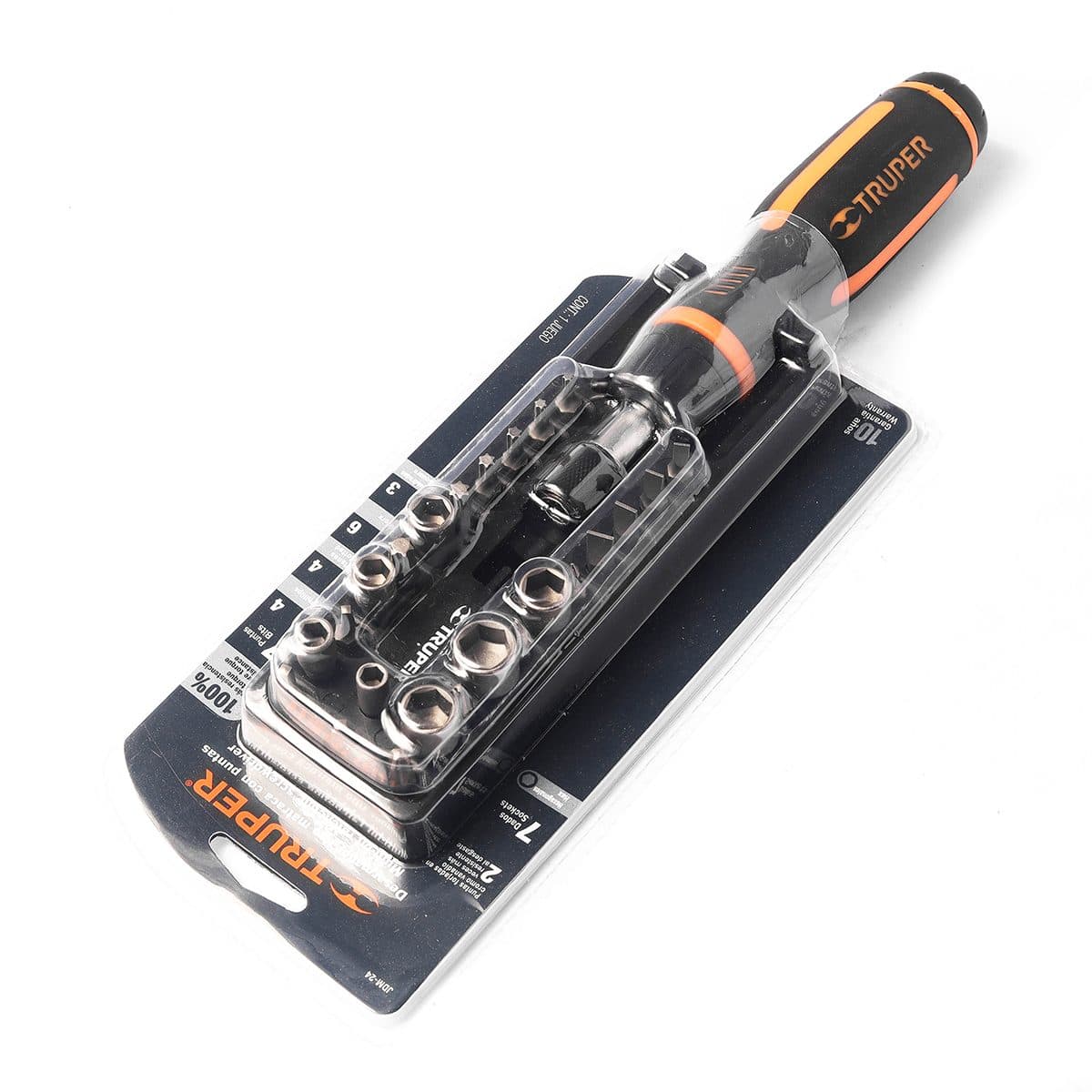 ชุดไขควง 1/4 นิ้ว ทรูเปอร์ (TRUPER) Bit 17 ชิ้น และ ลูกบล็อก 7 ชิ้น รุ่น 18222 ทำจากเหล็กวานาเดียมโครเมี่ยม ความต้านทานแรงบิดเพิ่มขึ้น 100% 