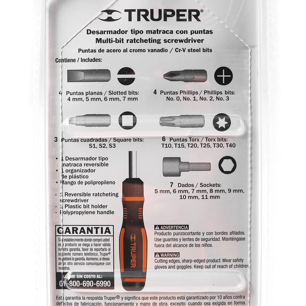 ชุดไขควง 1/4 นิ้ว ทรูเปอร์ (TRUPER) Bit 17 ชิ้น และ ลูกบล็อก 7 ชิ้น รุ่น 18222 ทำจากเหล็กวานาเดียมโครเมี่ยม ความต้านทานแรงบิดเพิ่มขึ้น 100% 
